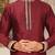 Mahroon dupion art silk kurta with computerised embroidery machine work churidar