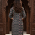 Dark grey printed cotton kurti