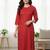 Red printed cotton kurti