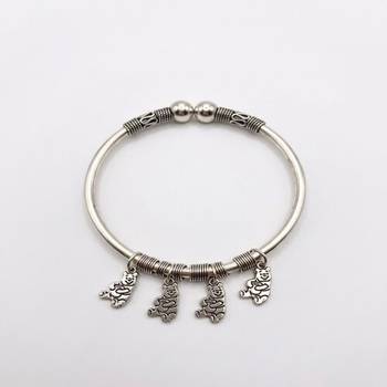 925 Sterling Silver Charm Bangle Bracelet for Women | Hanging Charm Silver Bracelet Jewelry 1