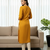 Mustrad yellow printed cotton kurti