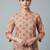 Peach printed cotton kurti