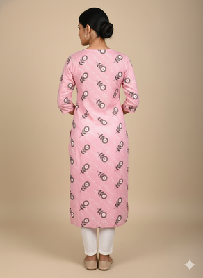Saka Designs Pink Printed Cotton Kurti 2