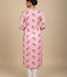 Pink printed cotton kurti