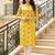 Yellow printed cotton kurti