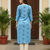Blue printed cotton kurti