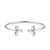 925 Sterling Silver Floral Open Cuff Bracelet for Women | Flower Design Silver Bangle Jewelry