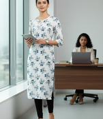 White printed cotton kurti