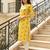 Yellow printed cotton kurti