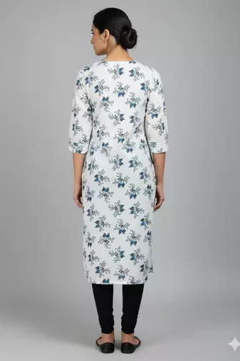 Saka Designs White Printed Cotton Kurti