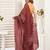 Brown printed linen pre draped  saree with blouse