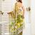 Green, yellow printed linen pre draped  saree with blouse