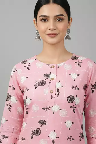 Saka Designs Blue Printed Cotton Kurti