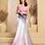 White, pink printed linen pre draped  saree with blouse