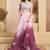 Wine printed linen pre draped  saree with blouse