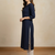 Navy blue printed cotton kurti