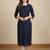 Navy blue printed cotton kurti