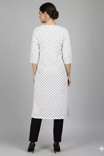 Saka Designs White Printed Cotton Kurti