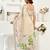 Light beige printed linen pre draped  saree with blouse