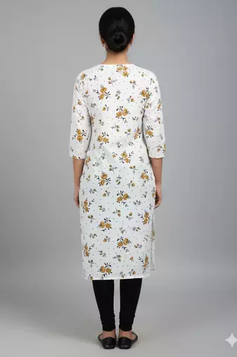 Saka Designs White Printed Cotton Kurti