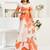 Orange printed linen pre draped  saree with blouse
