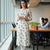 White printed cotton kurti
