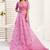 Pink printed linen pre draped  saree with blouse