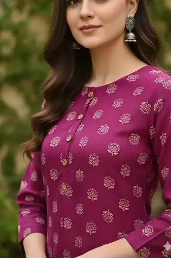 Saka Designs Purple Printed Cotton Kurti