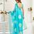 Sky blue printed linen pre draped  saree with blouse