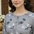 Grey printed cotton kurti