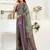 Multicolor printed linen pre draped  saree with blouse