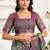 Multicolor printed linen pre draped  saree with blouse