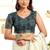 White printed linen pre draped  saree with blouse