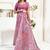 Dusty pink printed linen pre draped  saree with blouse