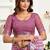 Dusty pink printed linen pre draped  saree with blouse