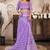 Lavender printed linen pre draped  saree with blouse