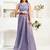 Light lavender printed linen pre draped  saree with blouse