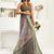 Multicolor printed linen pre draped  saree with blouse