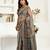 Multicolor printed linen pre draped  saree with blouse