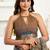 Multicolor printed linen pre draped  saree with blouse
