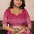 Pink printed linen pre draped  saree with blouse
