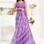 Purple printed linen pre draped  saree with blouse