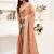 Rust brown printed linen pre draped  saree with blouse