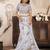 White printed linen pre draped  saree with blouse