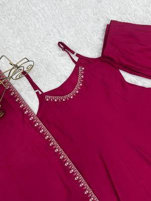 Graceful sleeveless anarkali suit with intricate hem embroidery 2