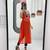 Orange color georgette bandhej full-stitch kedya top