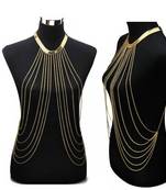 Gold Sexy Body Chain Women Necklaces&Pendants Tassel Alloy Punk Long Necklace 2015 New Designer Female Fashion Jewelry