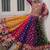 NAVRATRI WEAR MULTI COLOR GEORGETTE PRINT GAMTHI EMBELLISHED WORK LEHENGA TOP FULL-STITCHED.