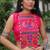 NAVRATRI WAER PINK COLOR ROMAN WITH GOTTA PATTI LACE LEHENGA TOP FULL STITCHED.