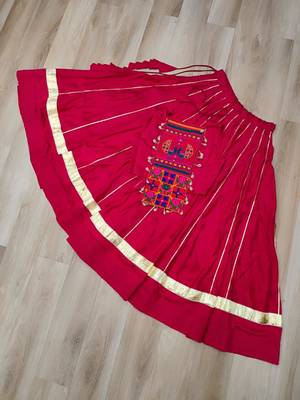 NAVRATRI WAER PINK ROMAN WITH GOTTA PATTI LACE LEHENGA TOP FULL STITCHED 6